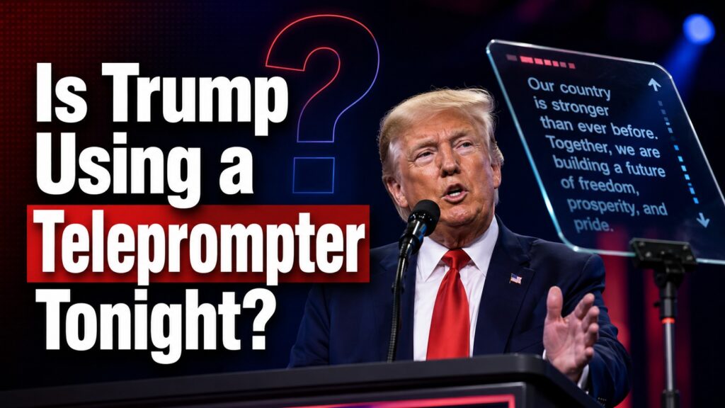Is Trump Using a Teleprompter Tonight