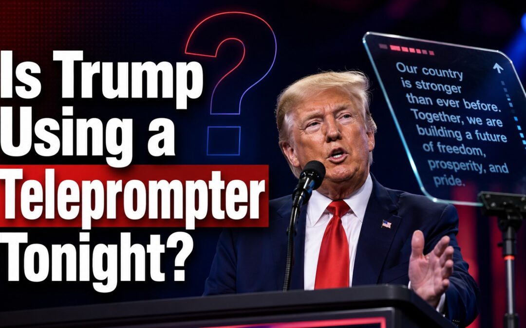Is Trump Using a Teleprompter Tonight